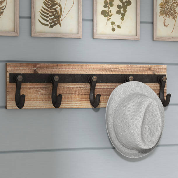 Three Posts™ Abbotsford Solid Wood 4 Hook Wall Mounted Coat Rack